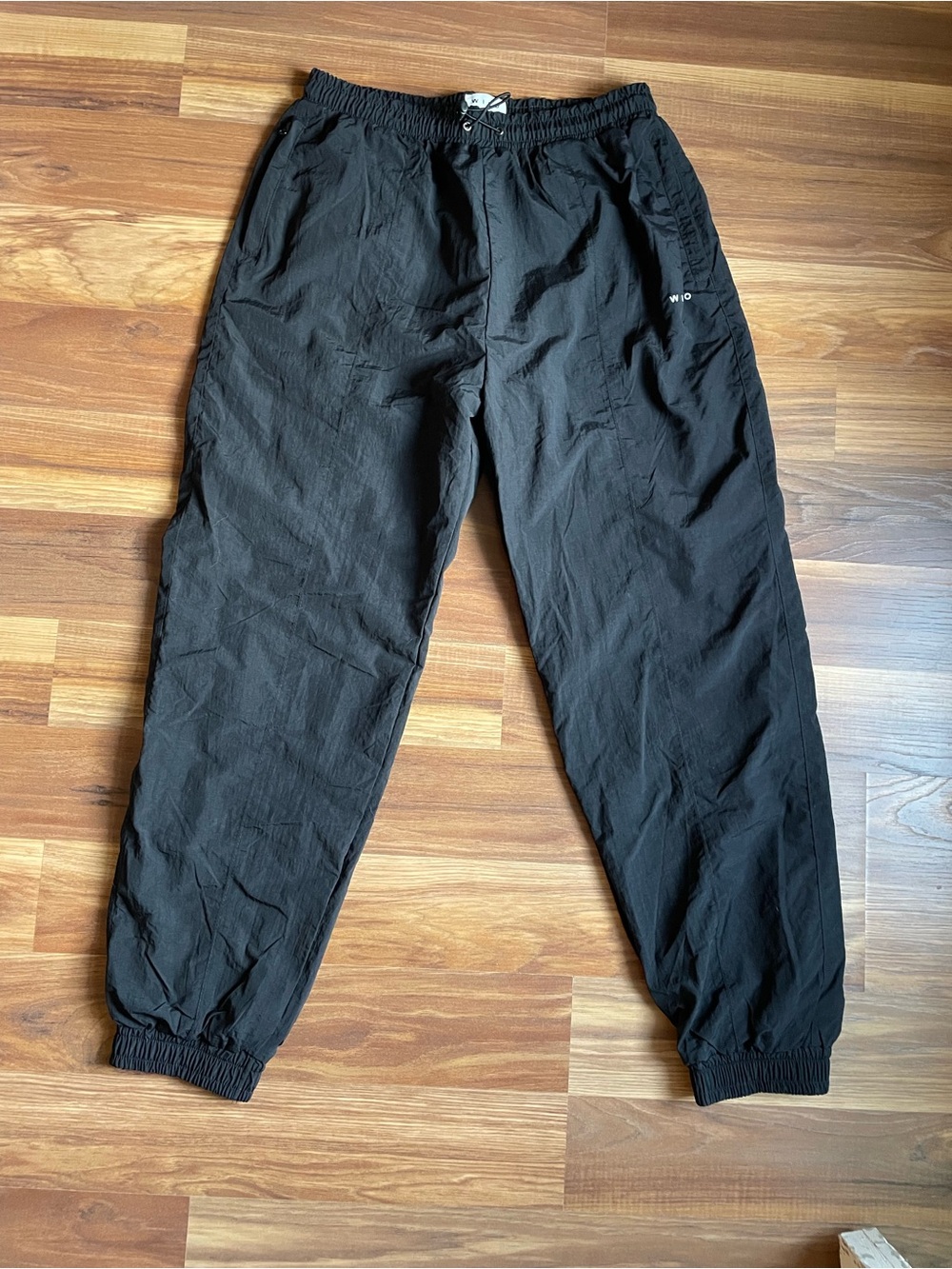 Wilo‎ The Label Women's Parachute Joggers Nylon Pants Size Large Black